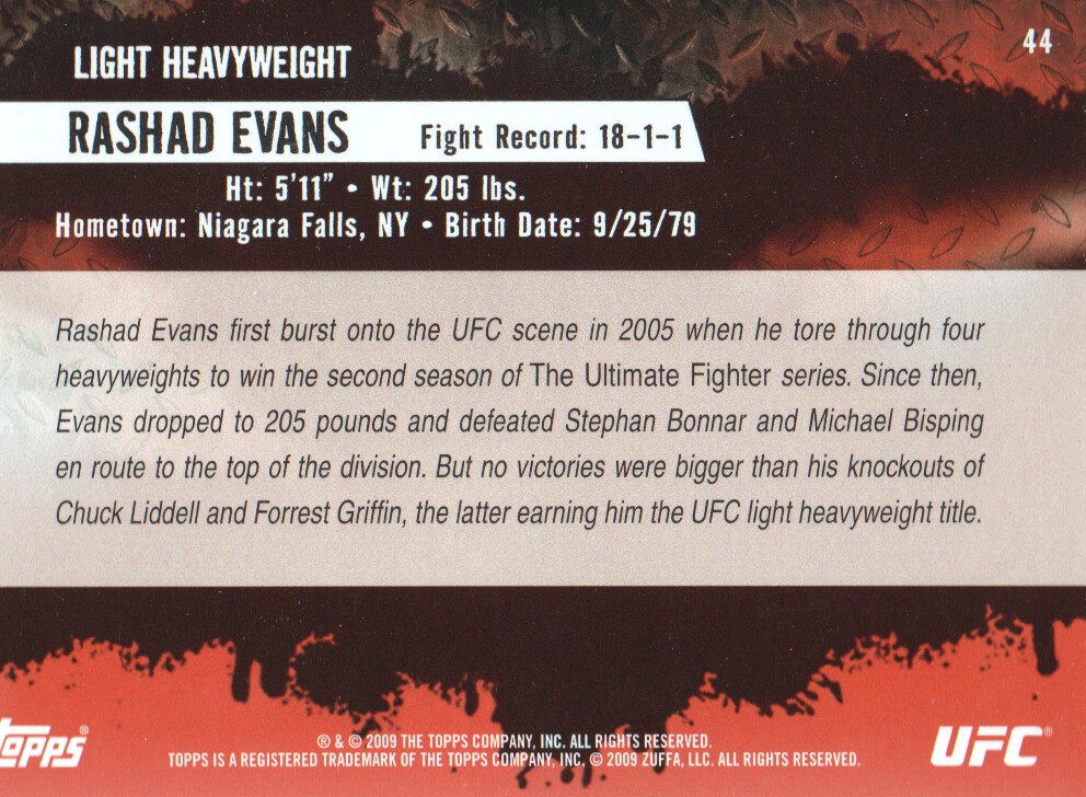 Carte Topps UFC BASE MMA 2009 scegli dall'elenco - Foto 53 di 145