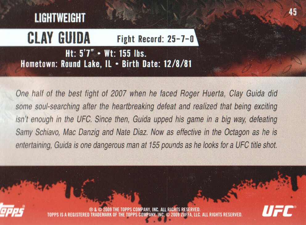 Carte Topps UFC BASE MMA 2009 scegli dall'elenco - Foto 55 di 145