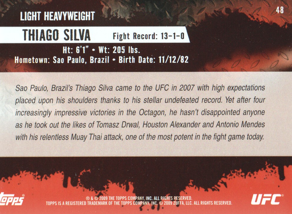 Carte Topps UFC BASE MMA 2009 scegli dall'elenco - Foto 57 di 145
