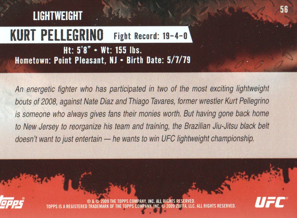Carte Topps UFC BASE MMA 2009 scegli dall'elenco - Foto 67 di 145