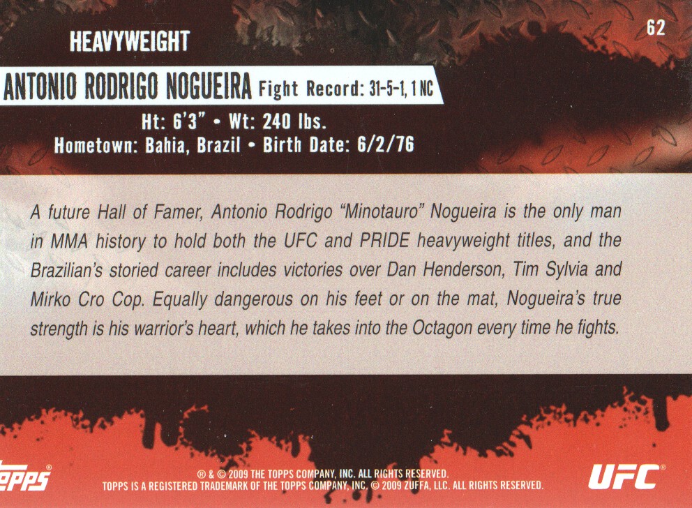 Carte Topps UFC BASE MMA 2009 scegli dall'elenco - Foto 75 di 145