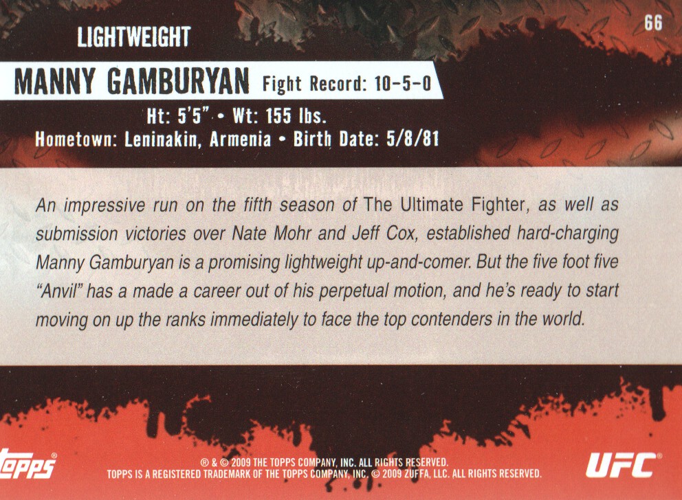 Carte Topps UFC BASE MMA 2009 scegli dall'elenco - Foto 81 di 145