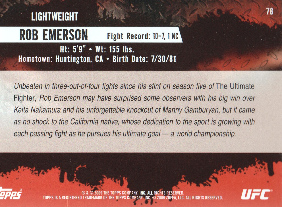 Carte Topps UFC BASE MMA 2009 scegli dall'elenco - Foto 89 di 145