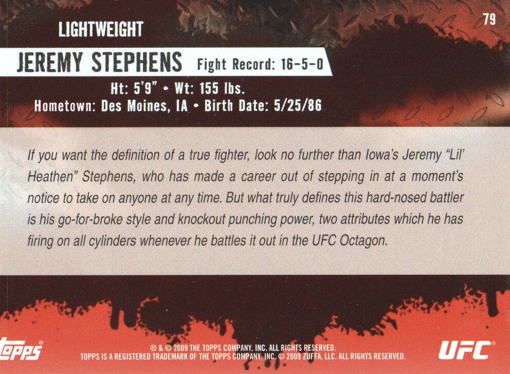 Carte Topps UFC BASE MMA 2009 scegli dall'elenco - Foto 91 di 145