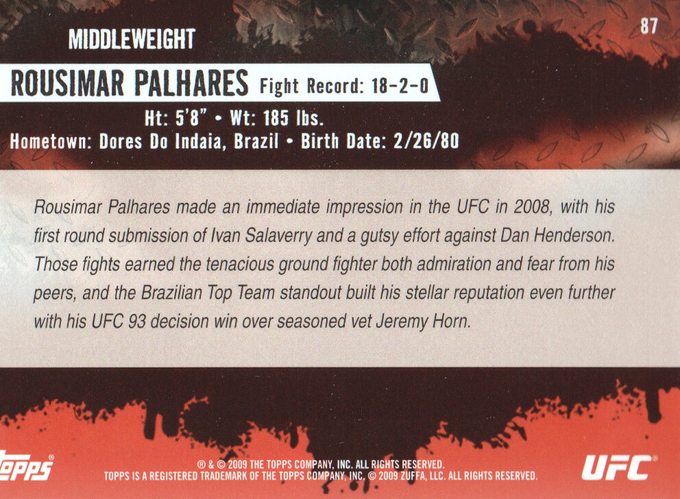 Carte Topps UFC BASE MMA 2009 scegli dall'elenco - Foto 99 di 145