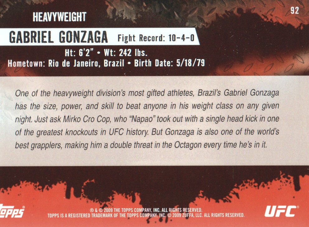 Carte Topps UFC BASE MMA 2009 scegli dall'elenco - Foto 103 di 145