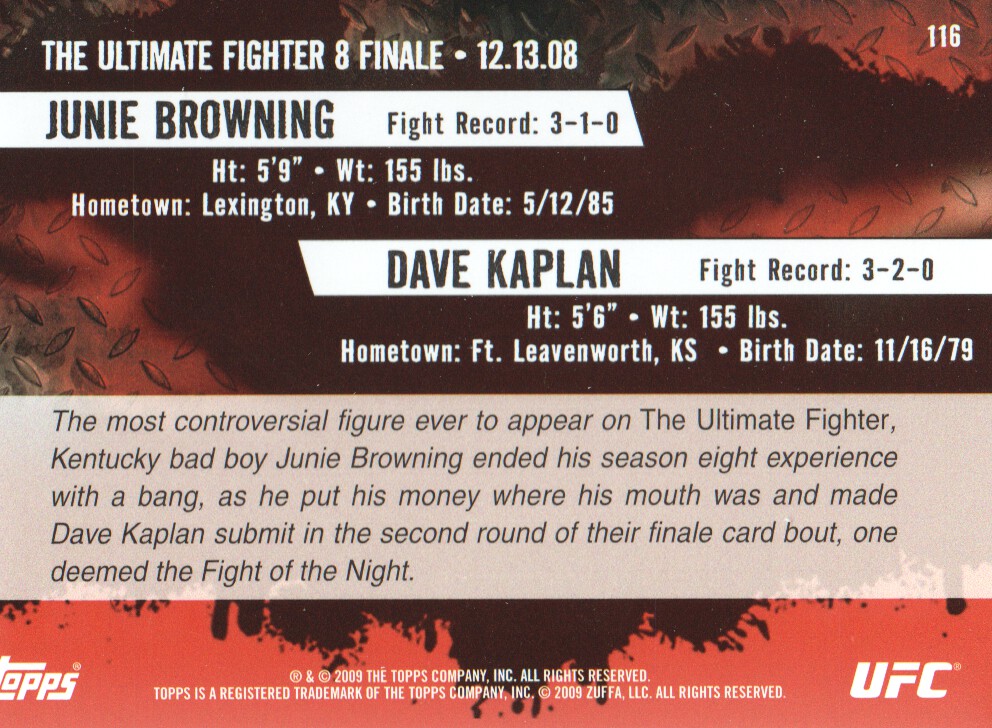 Carte Topps UFC BASE MMA 2009 scegli dall'elenco - Foto 121 di 145