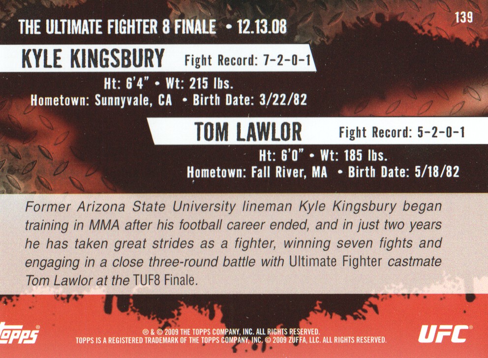 Carte Topps UFC BASE MMA 2009 scegli dall'elenco - Foto 135 di 145