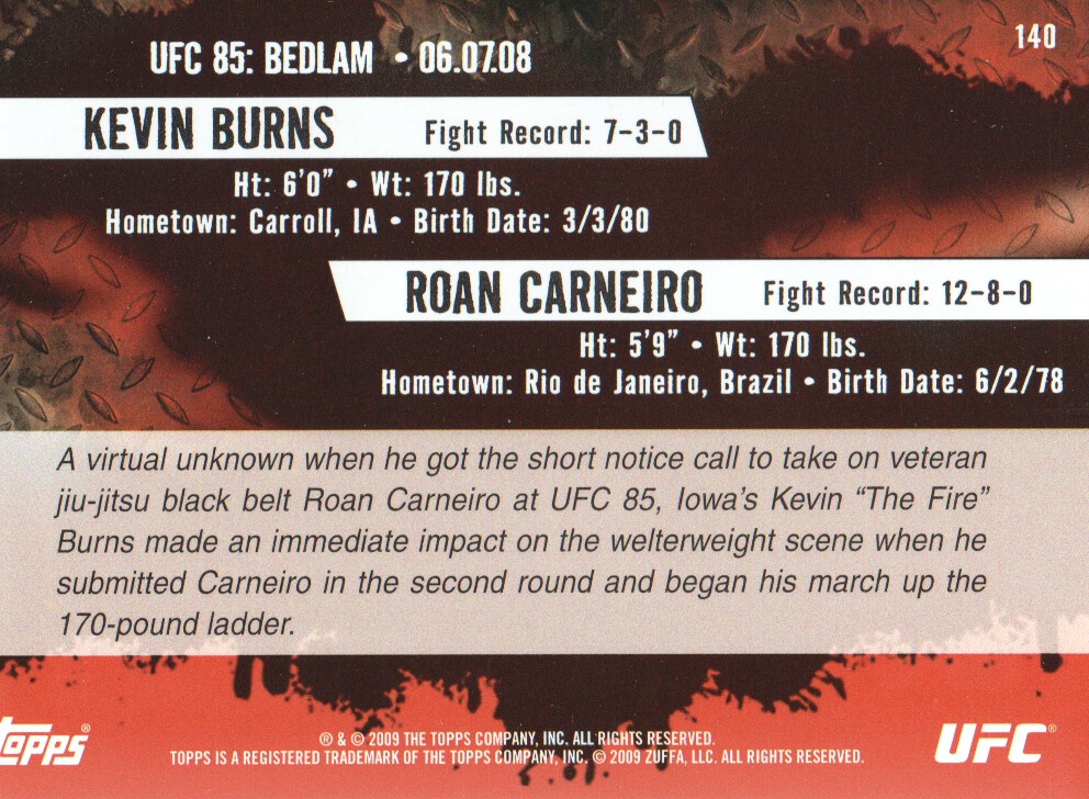 Carte Topps UFC BASE MMA 2009 scegli dall'elenco - Foto 137 di 145