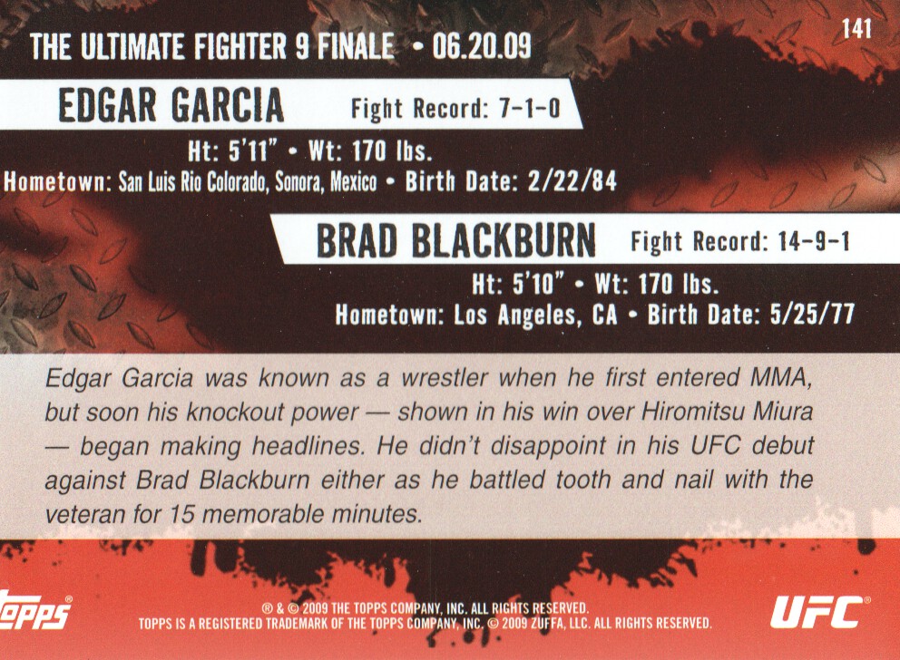Carte Topps UFC BASE MMA 2009 scegli dall'elenco - Foto 139 di 145