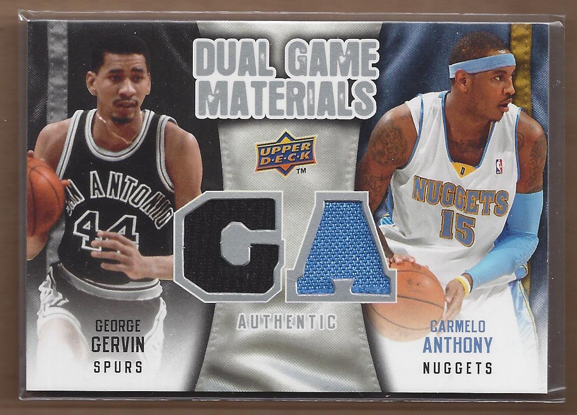 2009-10 Upper Deck Game Materials Dual #DGGA Carmelo Anthony/George Gervin