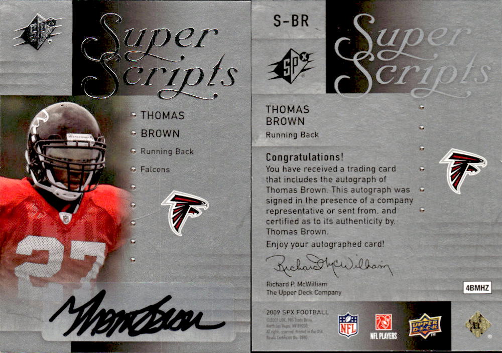 2009 SPx Super Scripts Autographs #SBR Thomas Brown