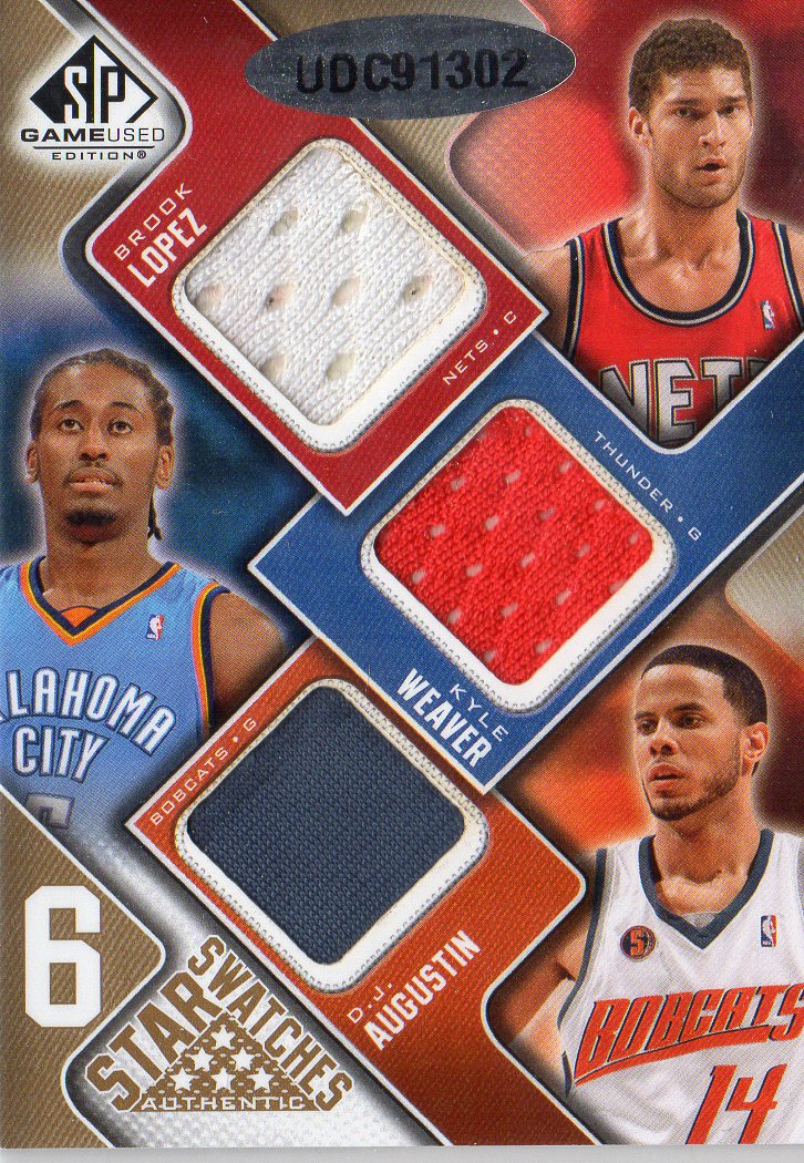 2009-10 SP Game Used Six Star Swatches 65 #6SALLBWS Courtney Lee/Marreese Speights/Jerryd Bayless/D.J. Augustin/Brook Lopez/Kyle Weaver