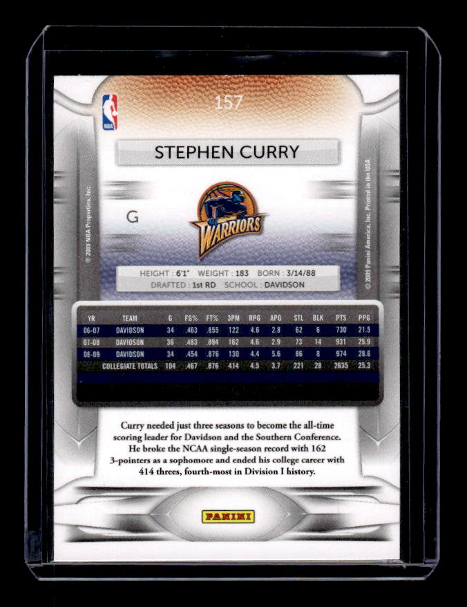 2009-10 Prestige #157 Stephen Curry RC back image