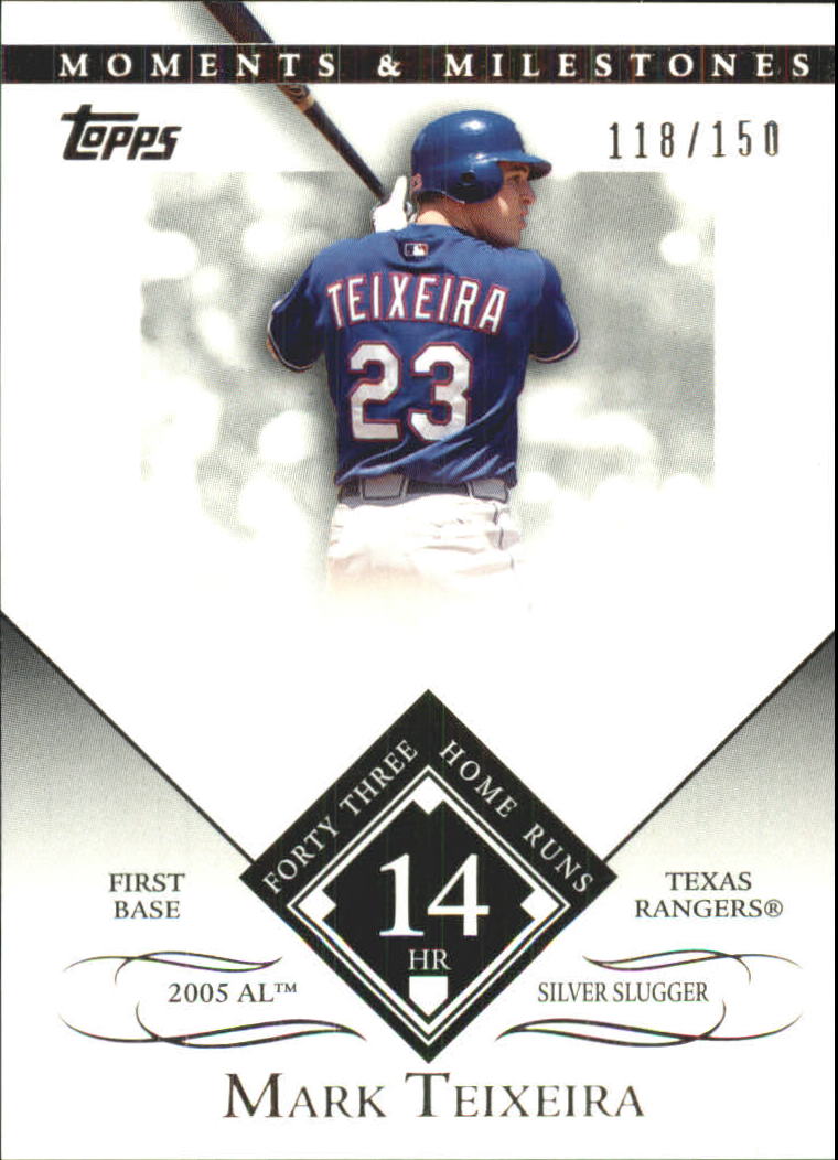 2007 Topps Moments and Milestones #143-14 Mark Teixeira/HR 14