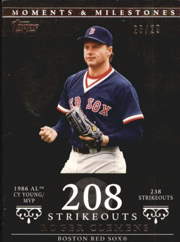 2007 Topps Moments and Milestones Black #18-208 Roger Clemens/SO 208