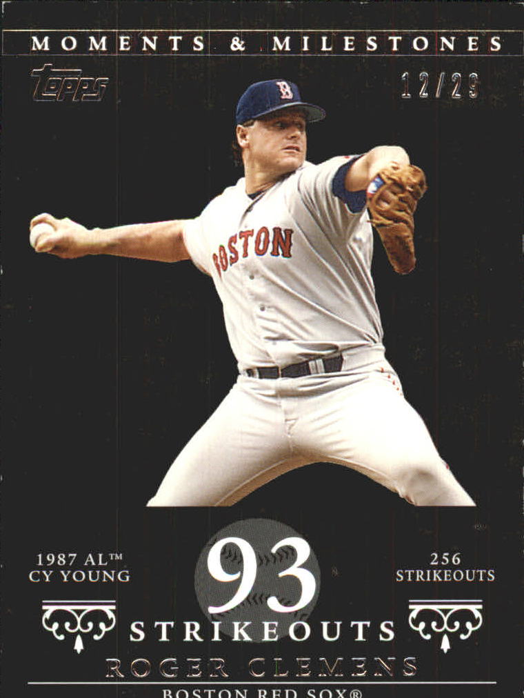 2007 Topps Moments and Milestones Black #20-93 Roger Clemens/SO 93