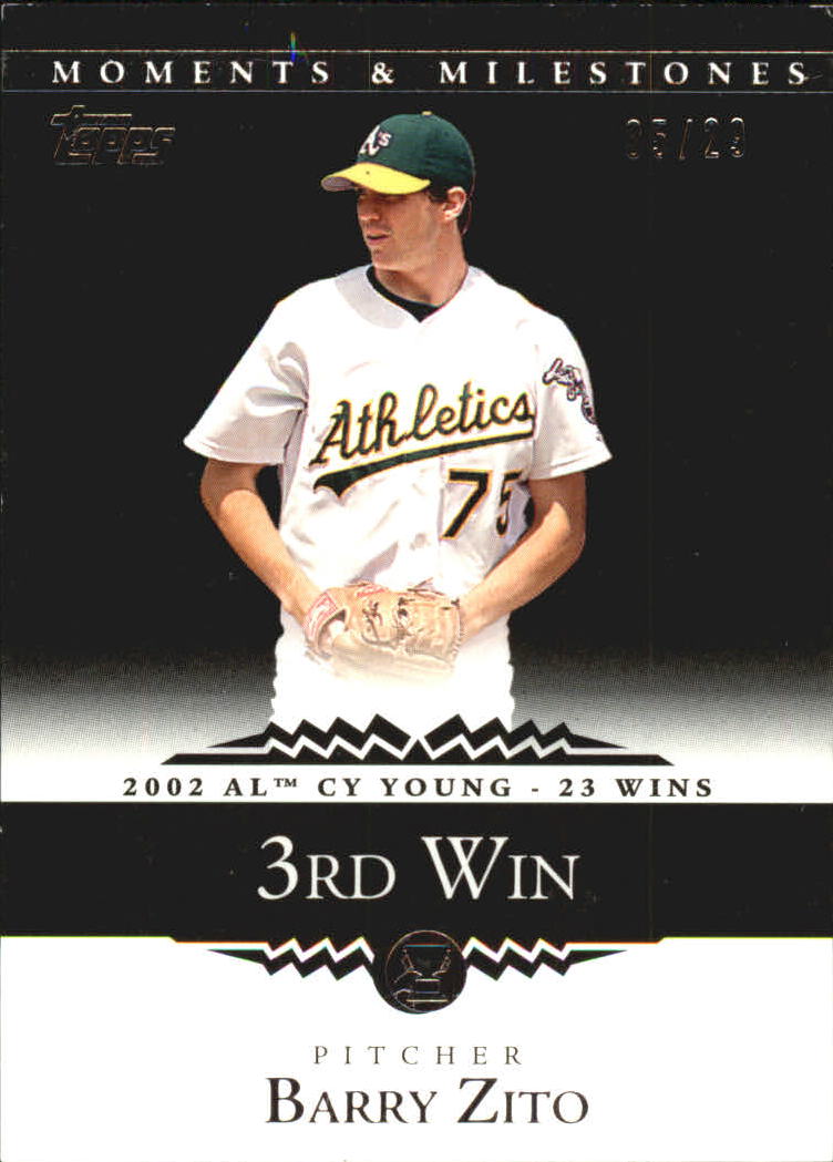 2007 Topps Moments and Milestones Black #48-3 Barry Zito/Wins 3