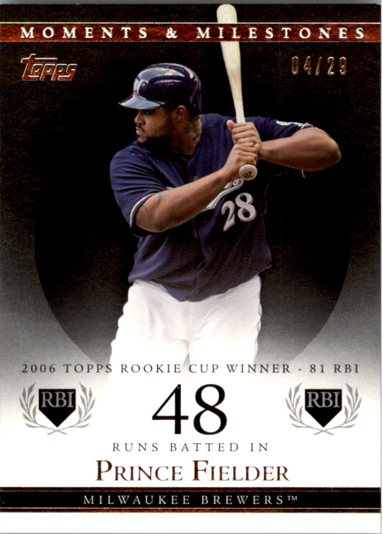 2007 Topps Moments and Milestones Black #59-48 Prince Fielder/RBI 48