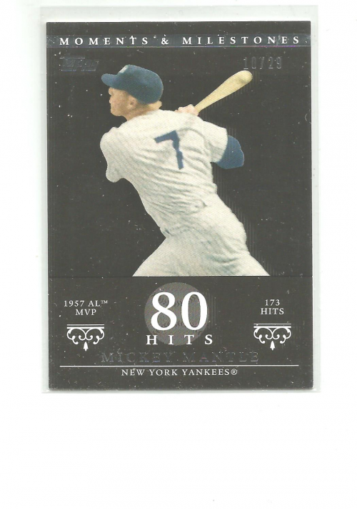 2007 Topps Moments and Milestones Black #75-80 Mickey Mantle/Hits 80