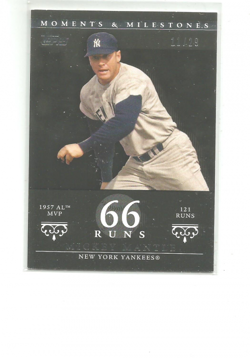 2007 Topps Moments and Milestones Black #76-66 Mickey Mantle/Runs 66