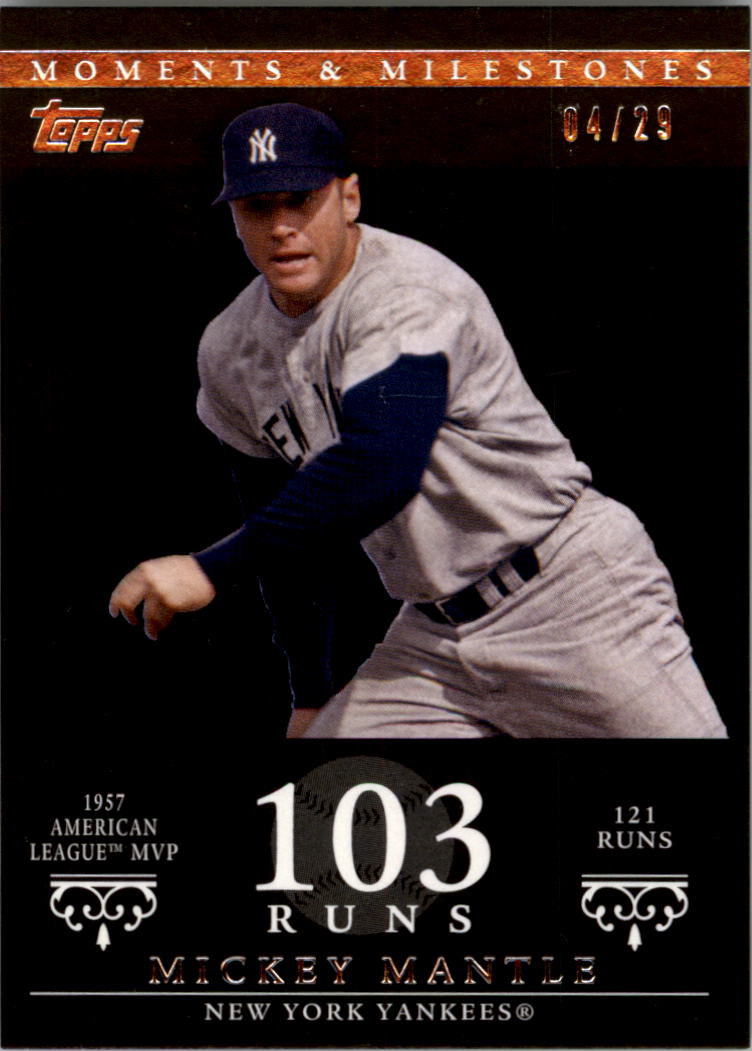 2007 Topps Moments and Milestones Black #76-103 Mickey Mantle/Runs 103