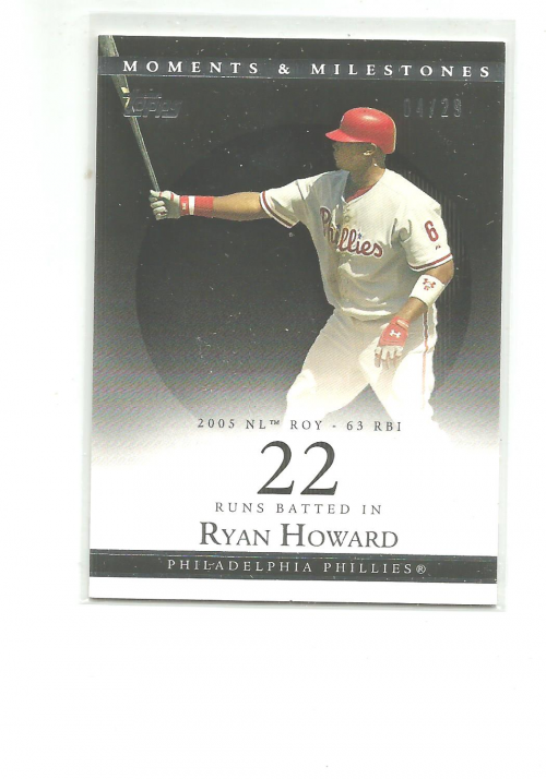 2007 Topps Moments and Milestones Black #90-22 Ryan Howard/RBI 22