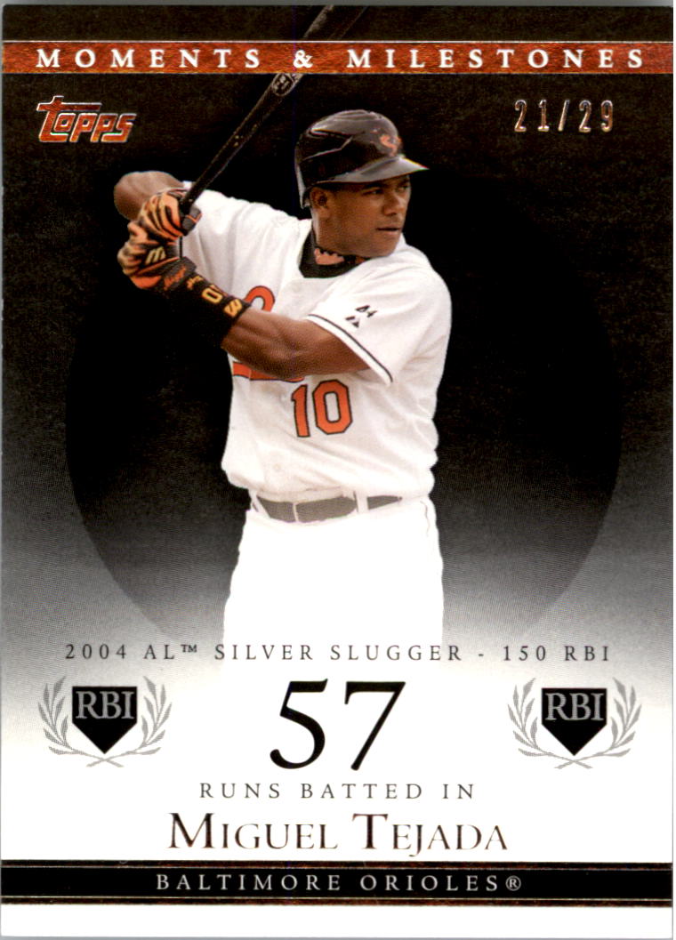 2007 Topps Moments and Milestones Black #155-57 Miguel Tejada/RBI 57