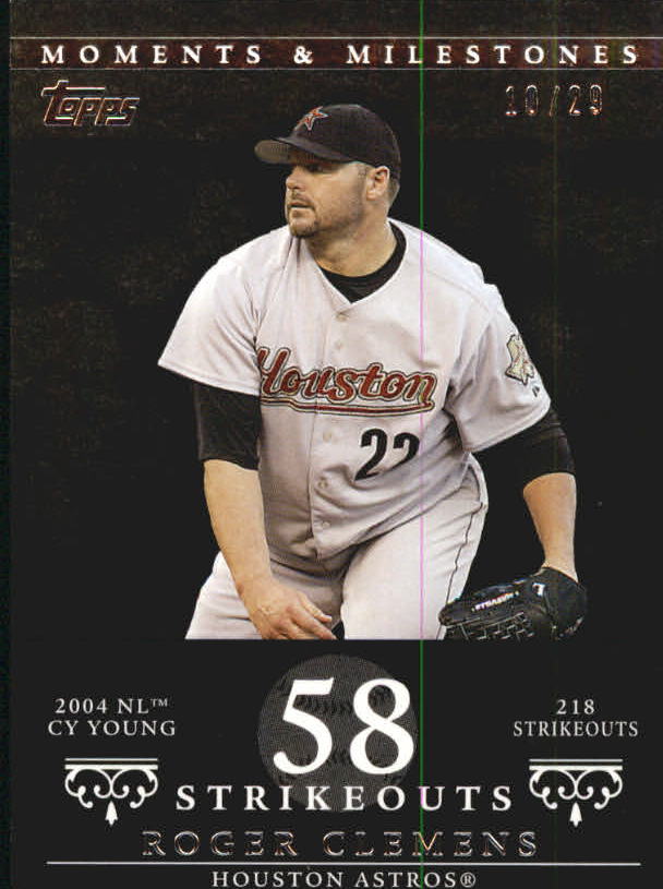 2007 Topps Moments and Milestones Black #162-58 Roger Clemens/SO 58