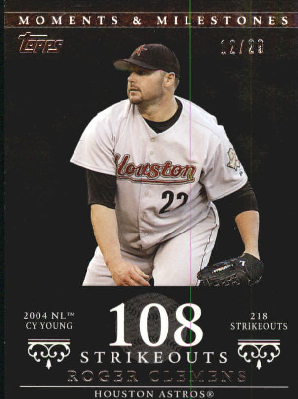 2007 Topps Moments and Milestones Black #162-108 Roger Clemens/SO 108