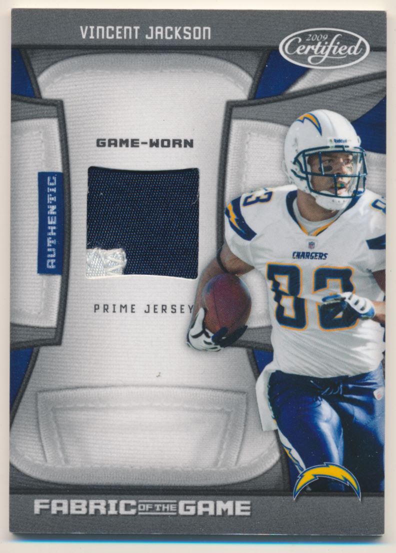 2009 Certified Fabric of the Game Prime #146 Vincent Jackson/50