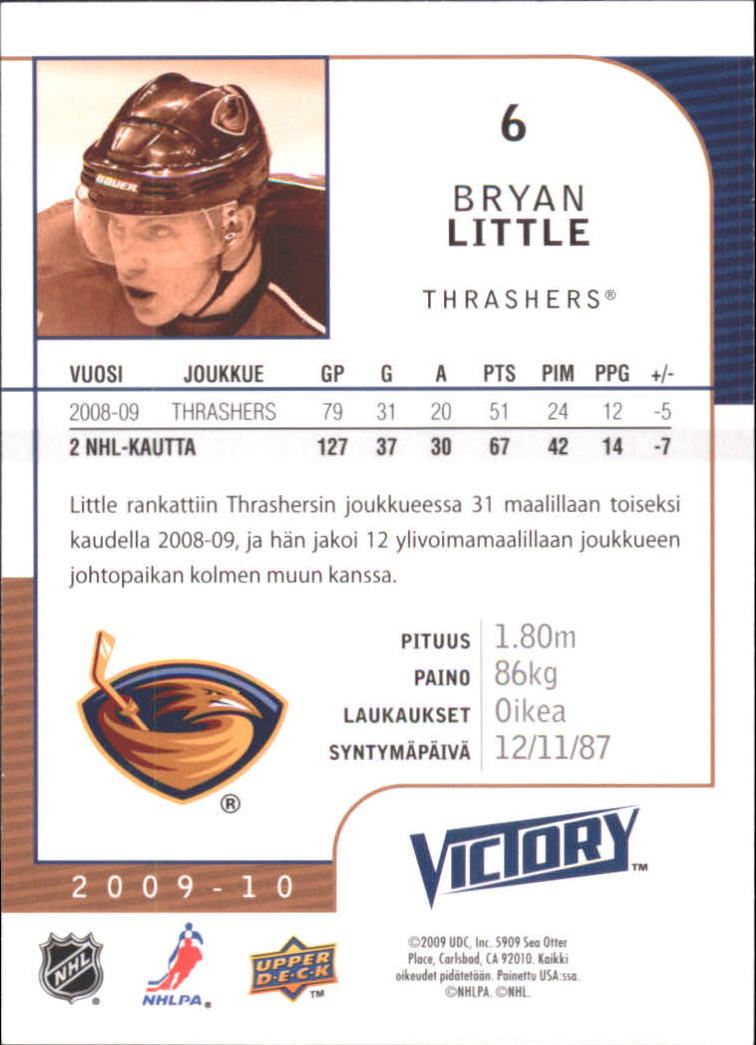 2009-10 Finnish Upper Deck Victory #6 Bryan Little back image