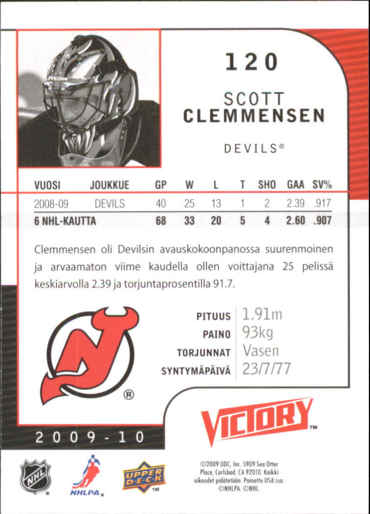 2009-10 Finnish Upper Deck Victory #120 Scott Clemmensen back image
