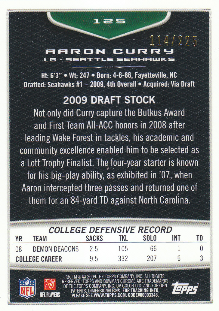 Autógrafos de novato Bowman 2009 cromo fútbol americano parte 3 y tarjetas de bronce - Imagen 13 de 39