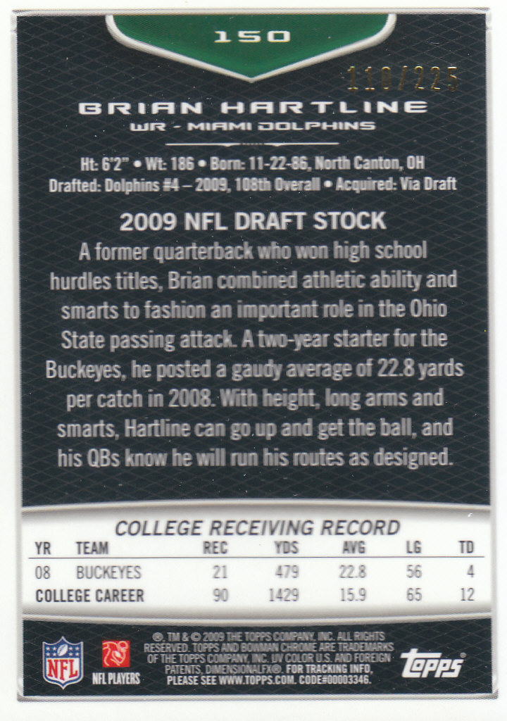 Autógrafos de novato Bowman 2009 cromo fútbol americano parte 3 y tarjetas de bronce - Imagen 29 de 39