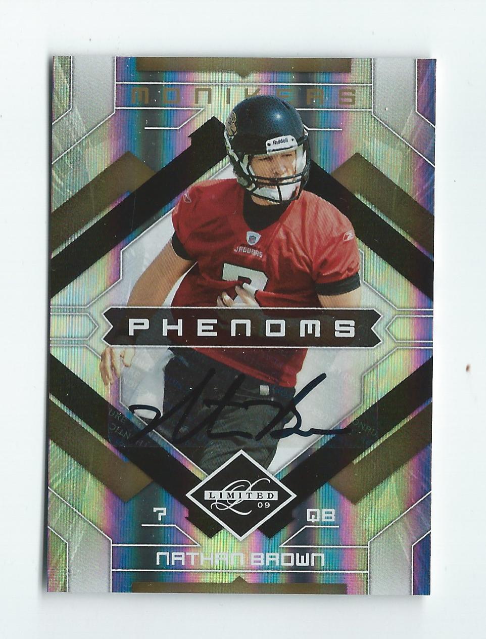 2009 Limited Monikers Autographs Gold #188 Nathan Brown/5
