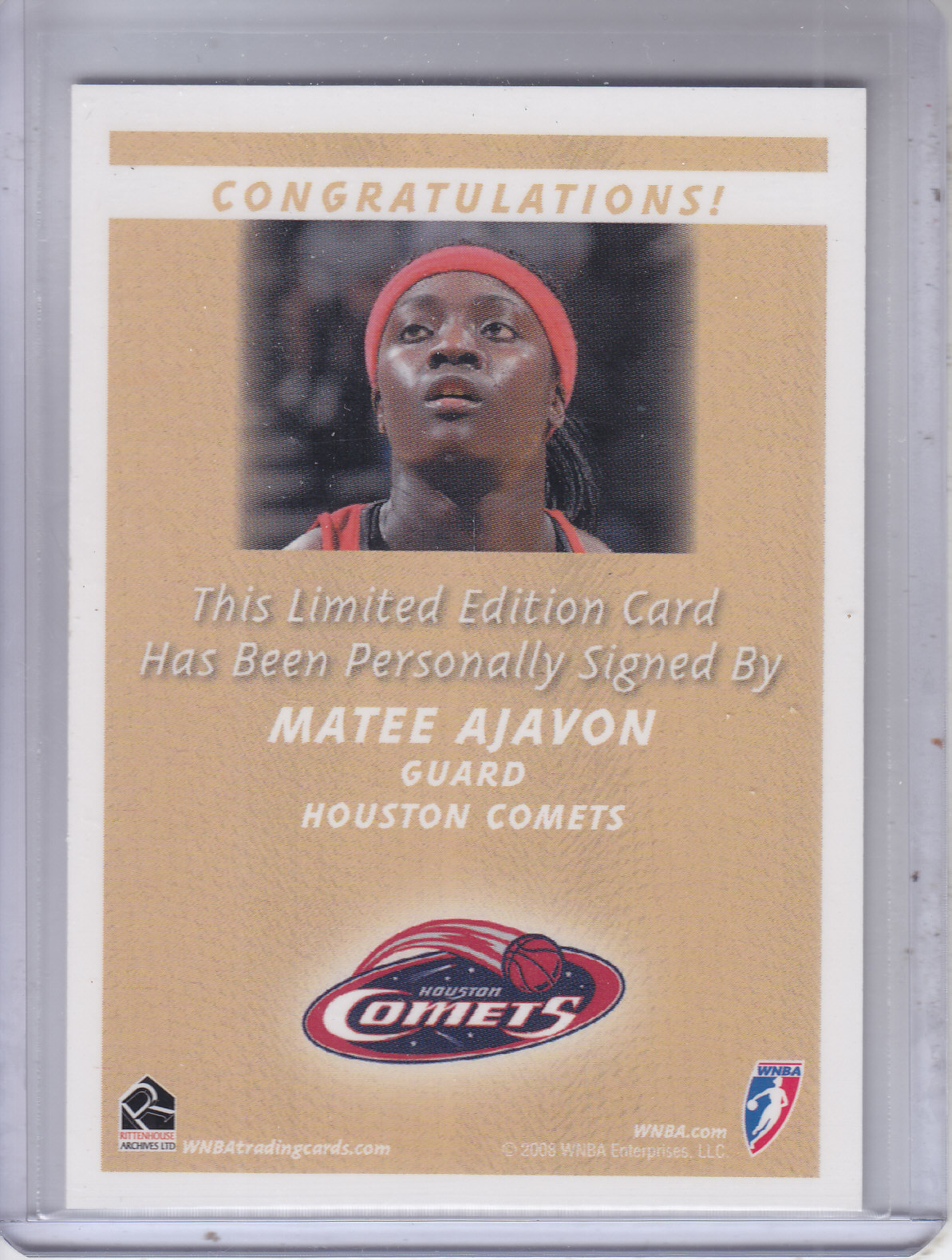 2009 WNBA 1 Autographs #MA Matee Ajavon back image