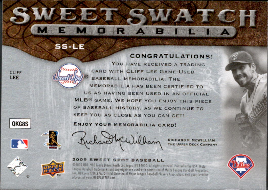 2009 Sweet Spot Swatches #SSCL Carlos Lee back image