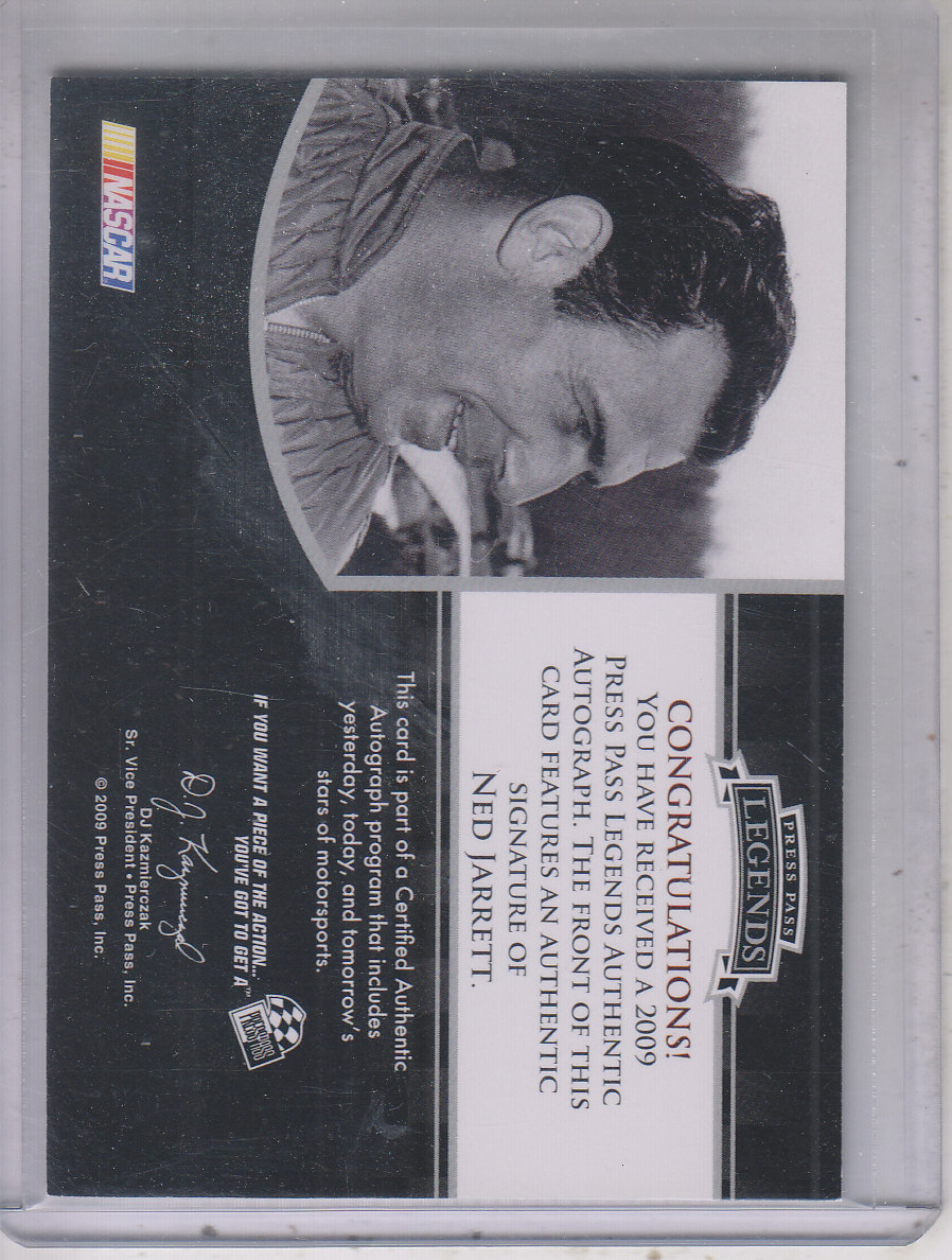 2009 Press Pass Legends Autographs Gold #17 Ned Jarrett/105 back image