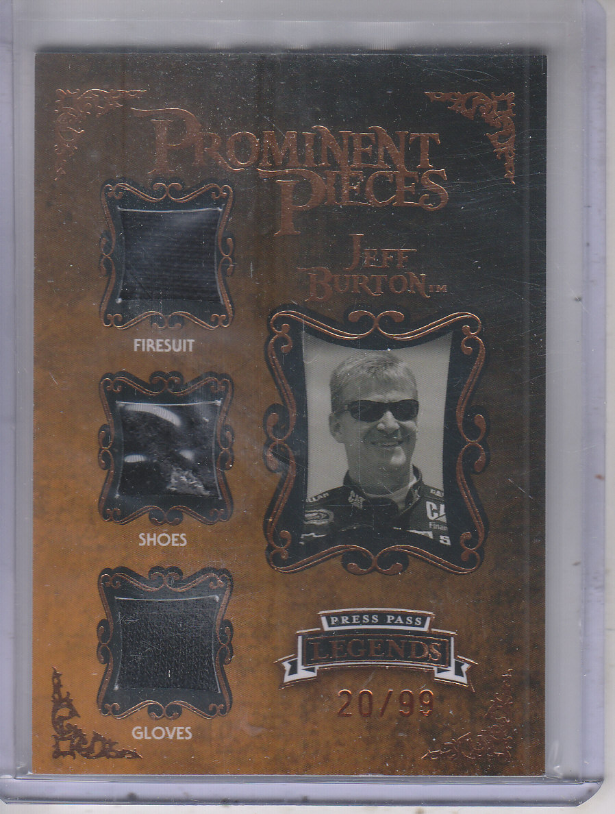 2009 Press Pass Legends Prominent Pieces Bronze #PPJB Jeff Burton
