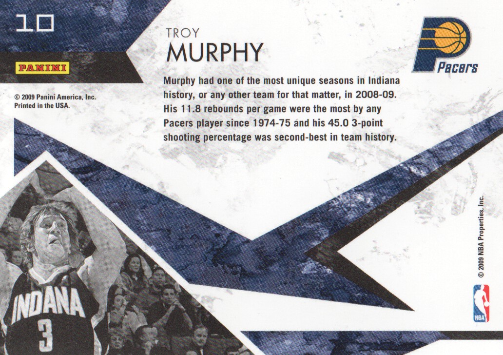 2009-10 Rookies and Stars Sharp Shooters #10 Troy Murphy back image
