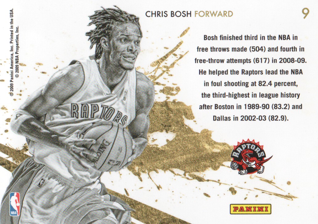2009-10 Rookies and Stars Gold Stars #9 Chris Bosh back image