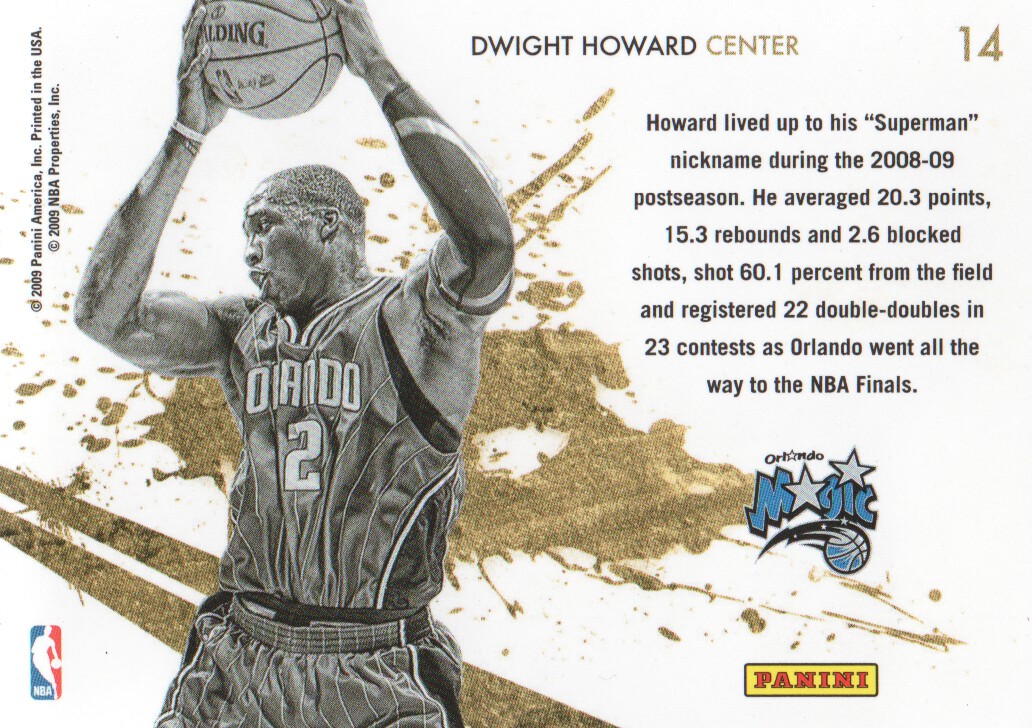 2009-10 Rookies and Stars Gold Stars #14 Dwight Howard back image