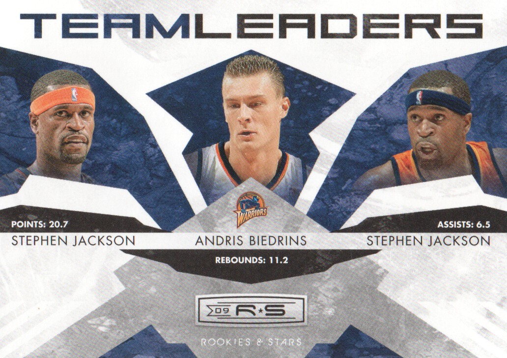 2009-10 Rookies and Stars Team Leaders #9 Stephen Jackson/Andris Biedrins/Stephen Jackson