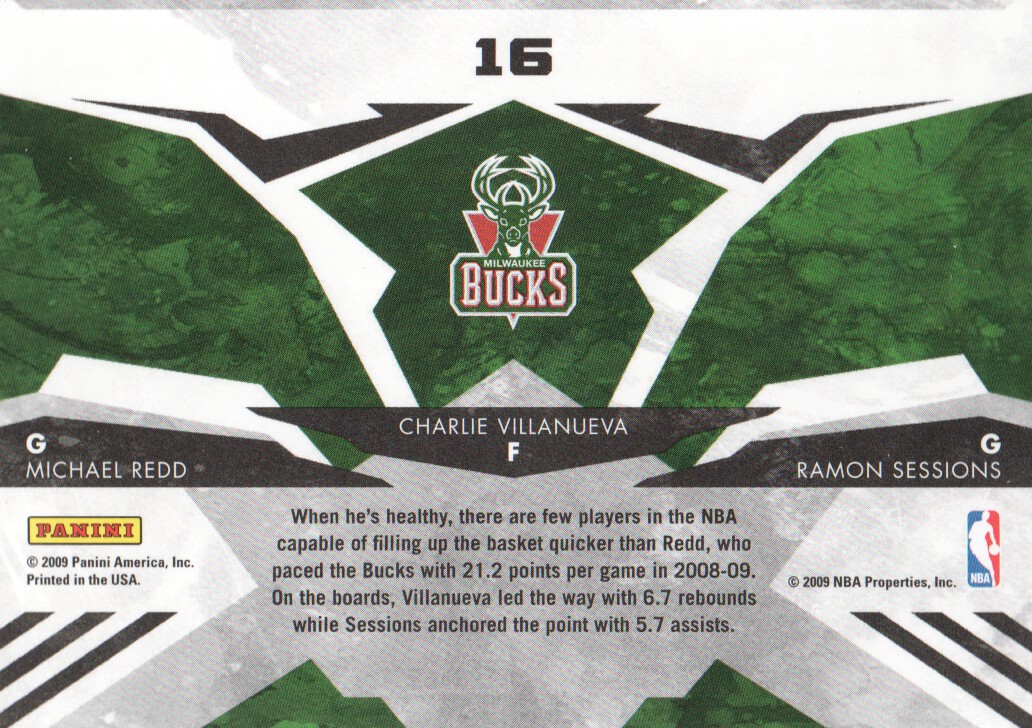 2009-10 Rookies and Stars Team Leaders #16 Michael Redd/Charlie Villanueva/Ramon Sessions back image