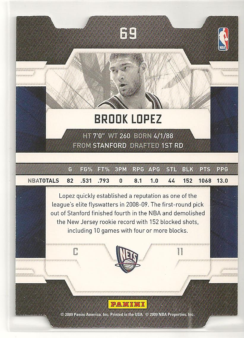 2009-10 Donruss Elite Status #69 Brook Lopez/89 back image