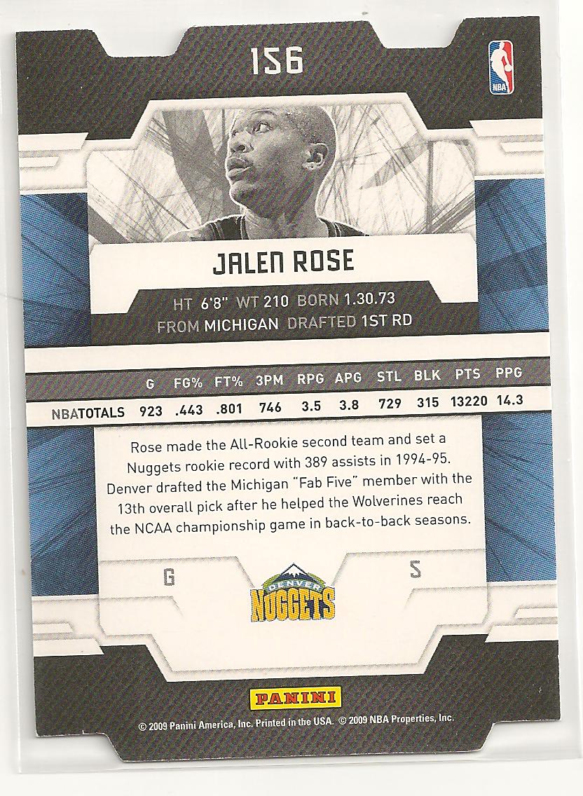 2009-10 Donruss Elite Status #156 Jalen Rose/92 back image