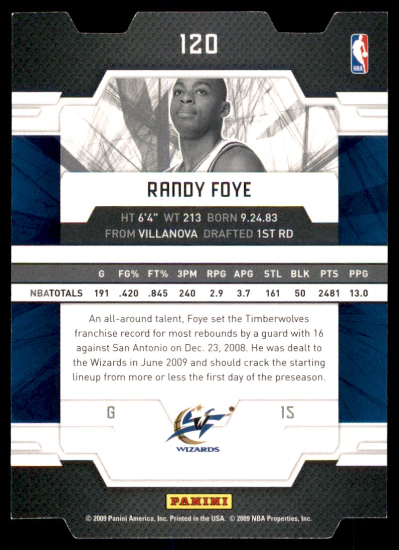 2009-10 Donruss Elite Status Gold #120 Randy Foye back image