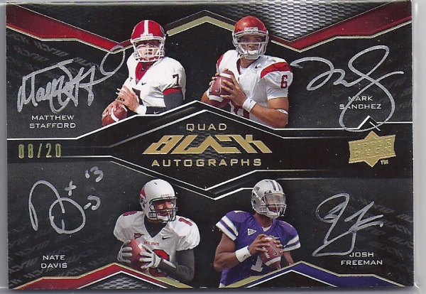 Autographs Josh Freeman Mark Sanchez Matthew Stafford Davis 20