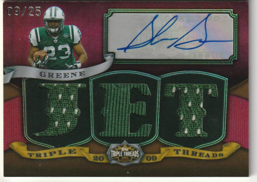 2009 Topps Triple Threads Autographed Relics Red #TTRA84 Shonn Greene/25